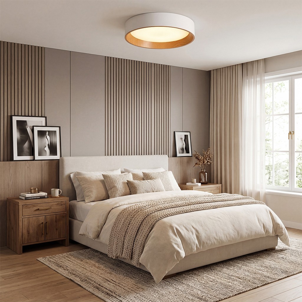 Zenith Nordic ‎Minimalist Metal Round Semi Flush Mount Ceiling Light