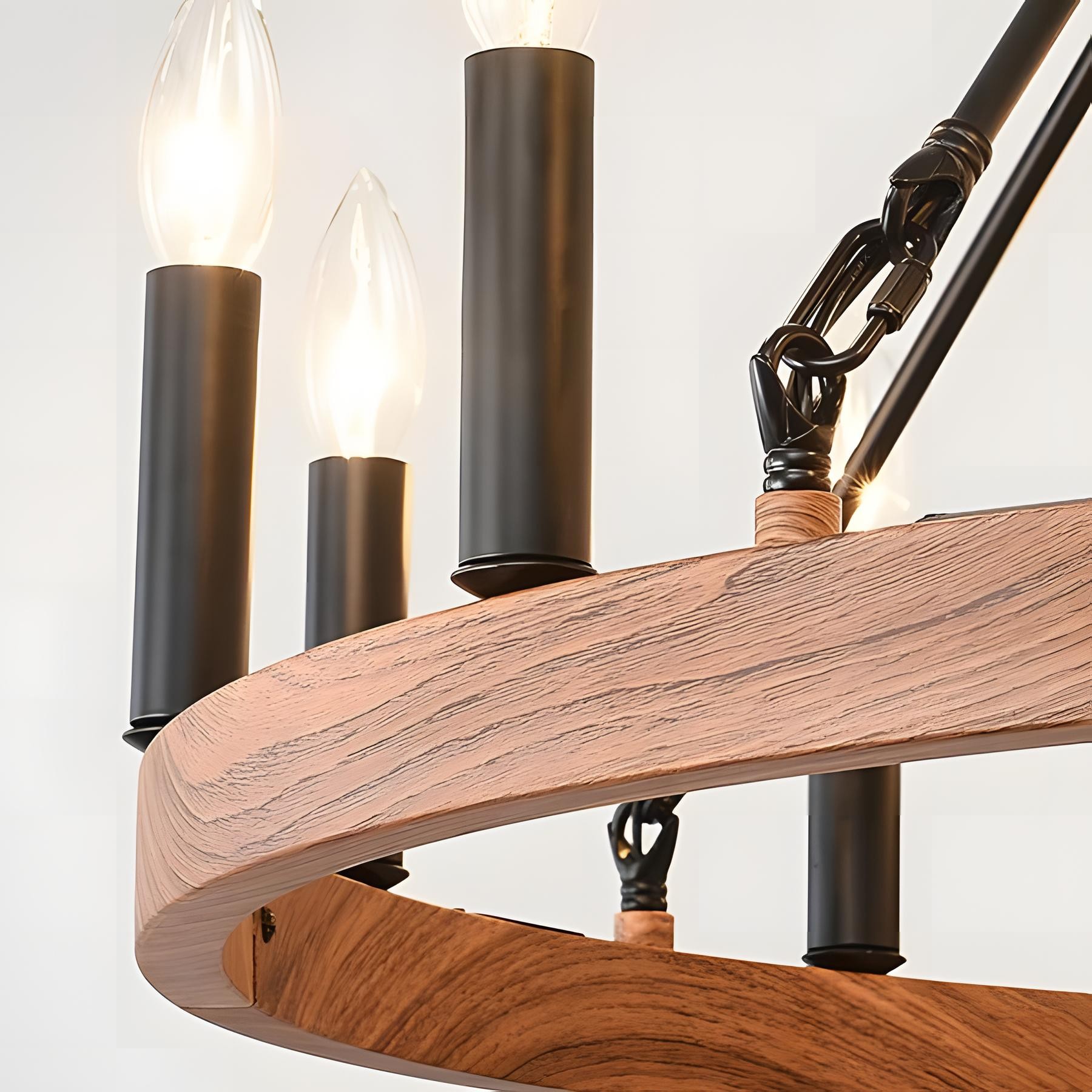 Beau Large 12 Lights Rustic Wagon Wheel Chandelier