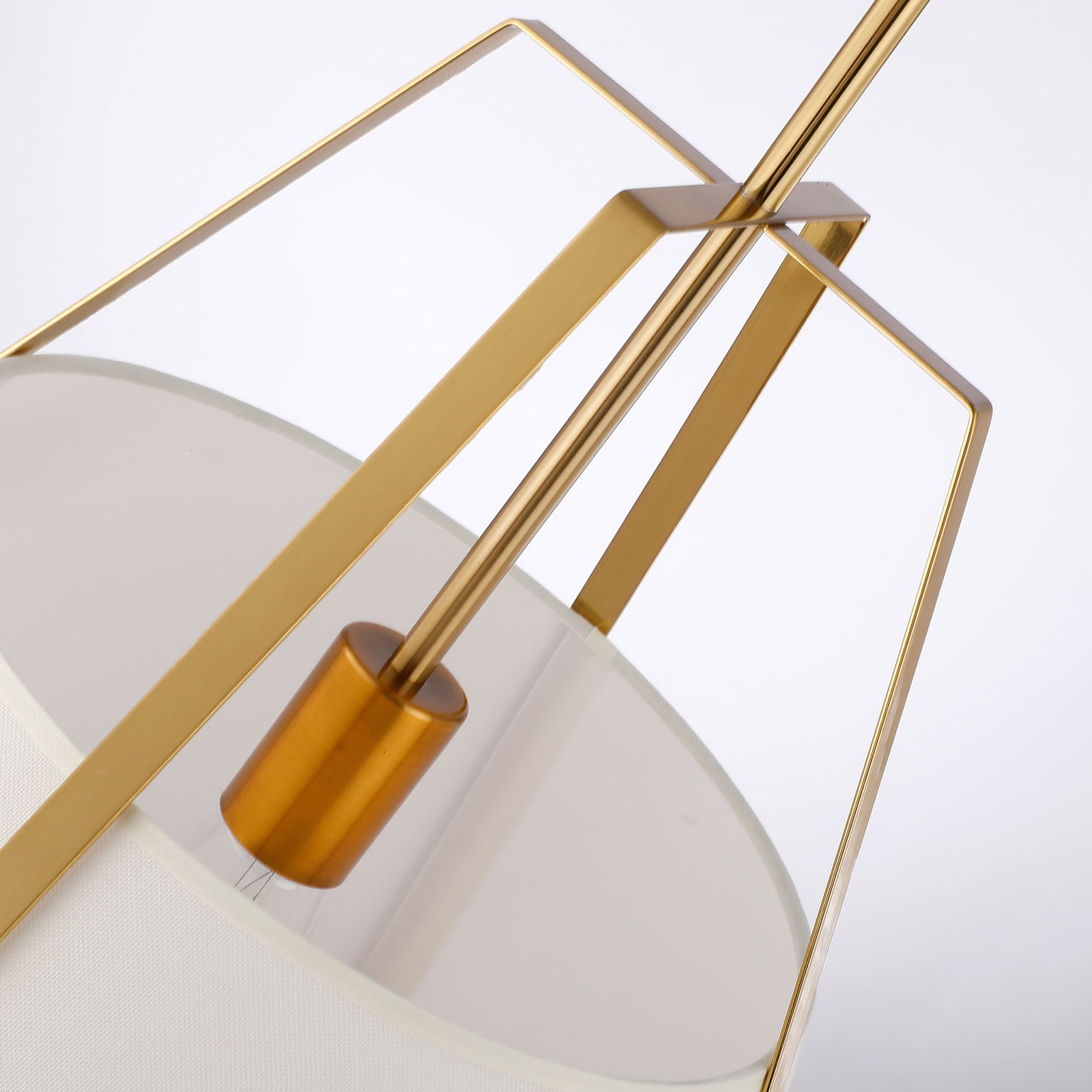 Zevran Farmhouse Metal Cone Fabric Pendant Light