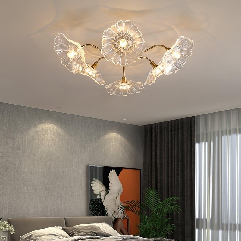 Pranavi Lotus Leaf Glass Ceiling Light