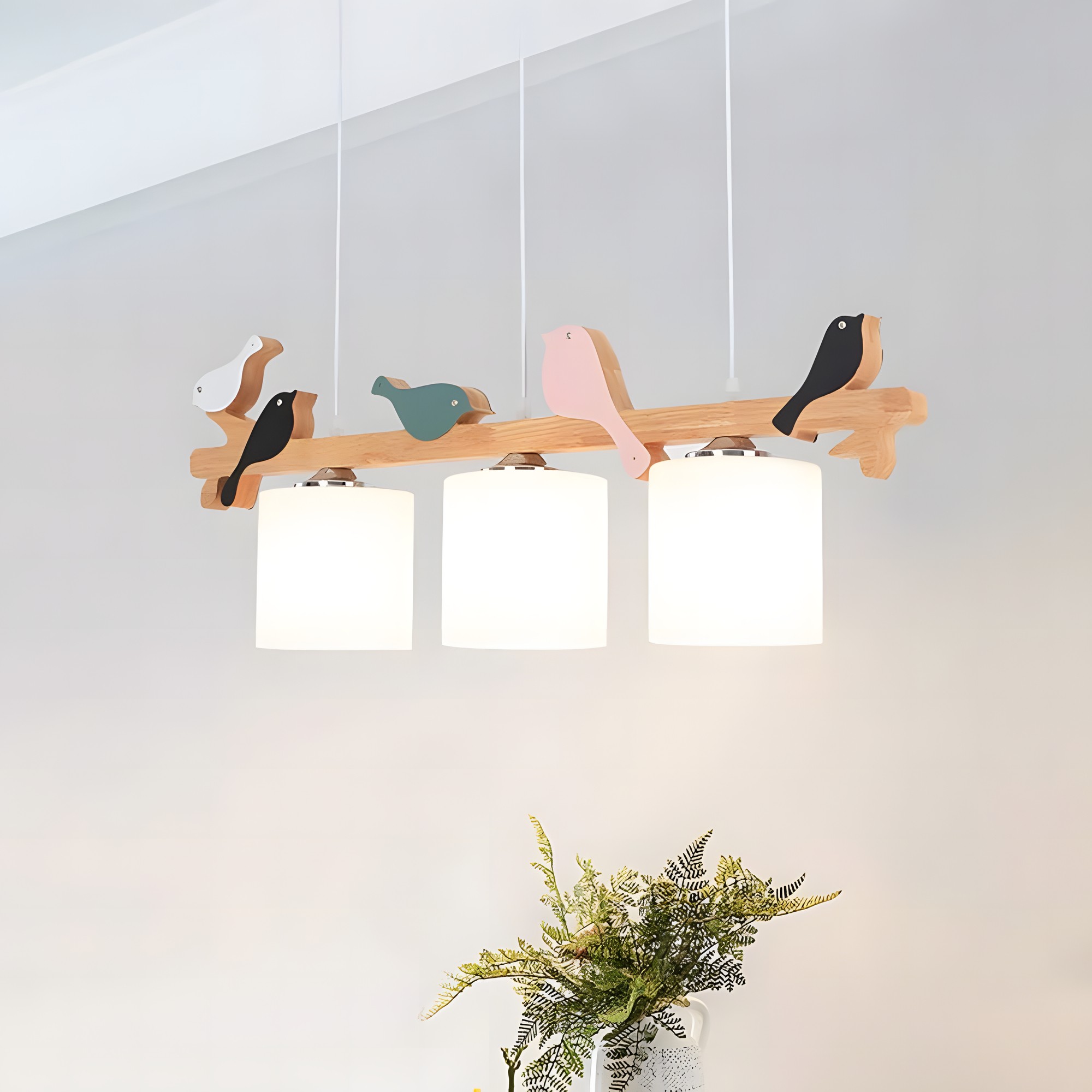 Bird Wooden Chandelier