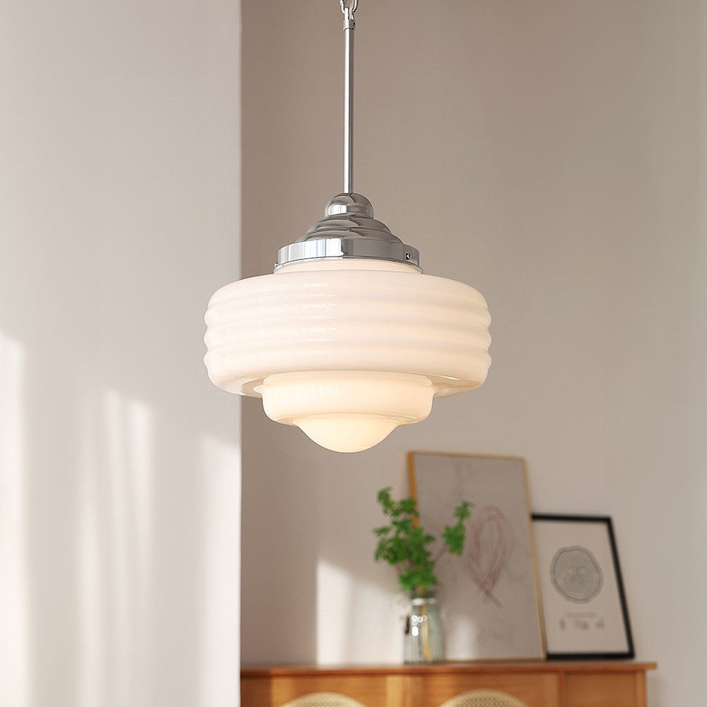 Bastian White Glass Multi Layers Pendant Lights