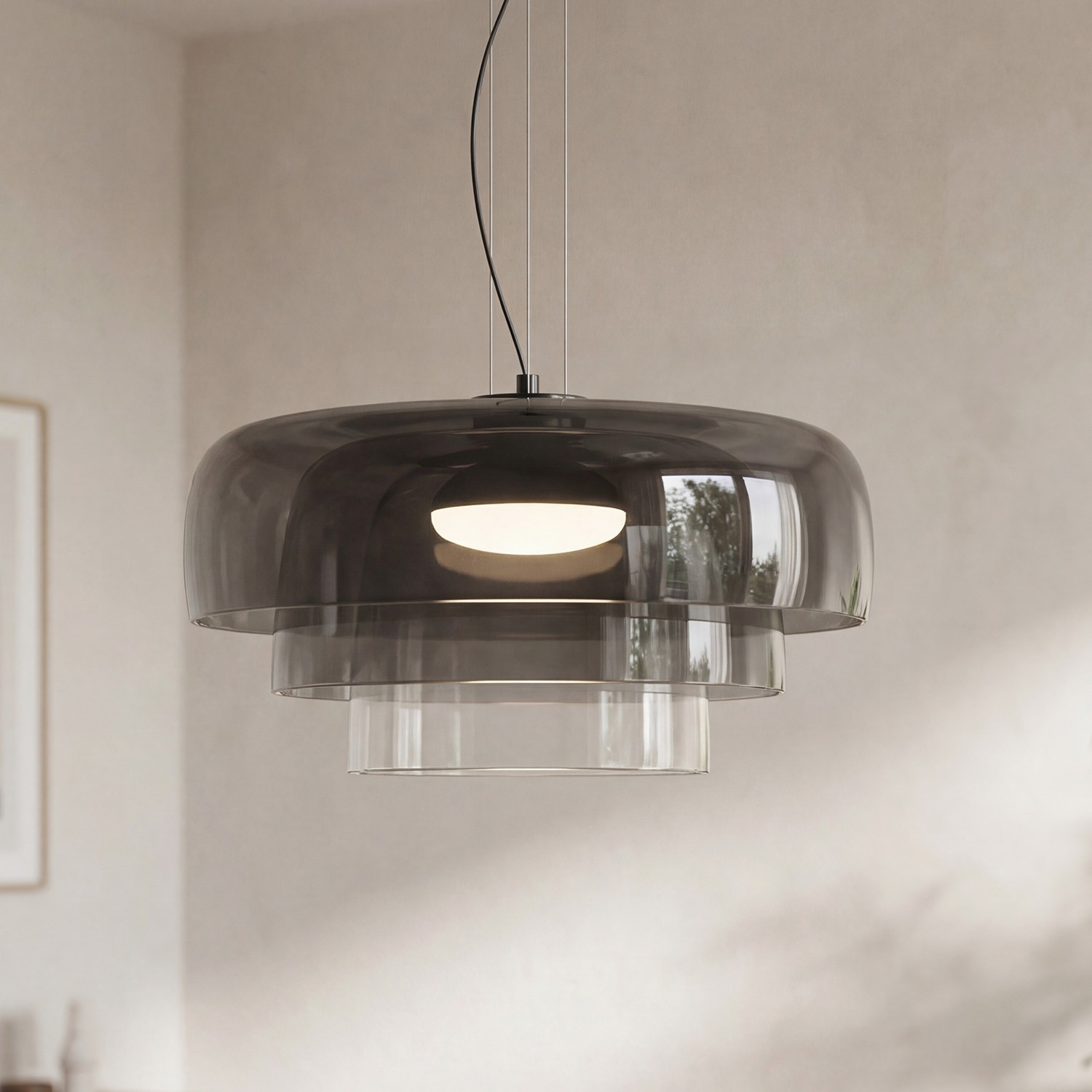 Zaire Bowl Shaped Layer Stained Glass Pendant Light