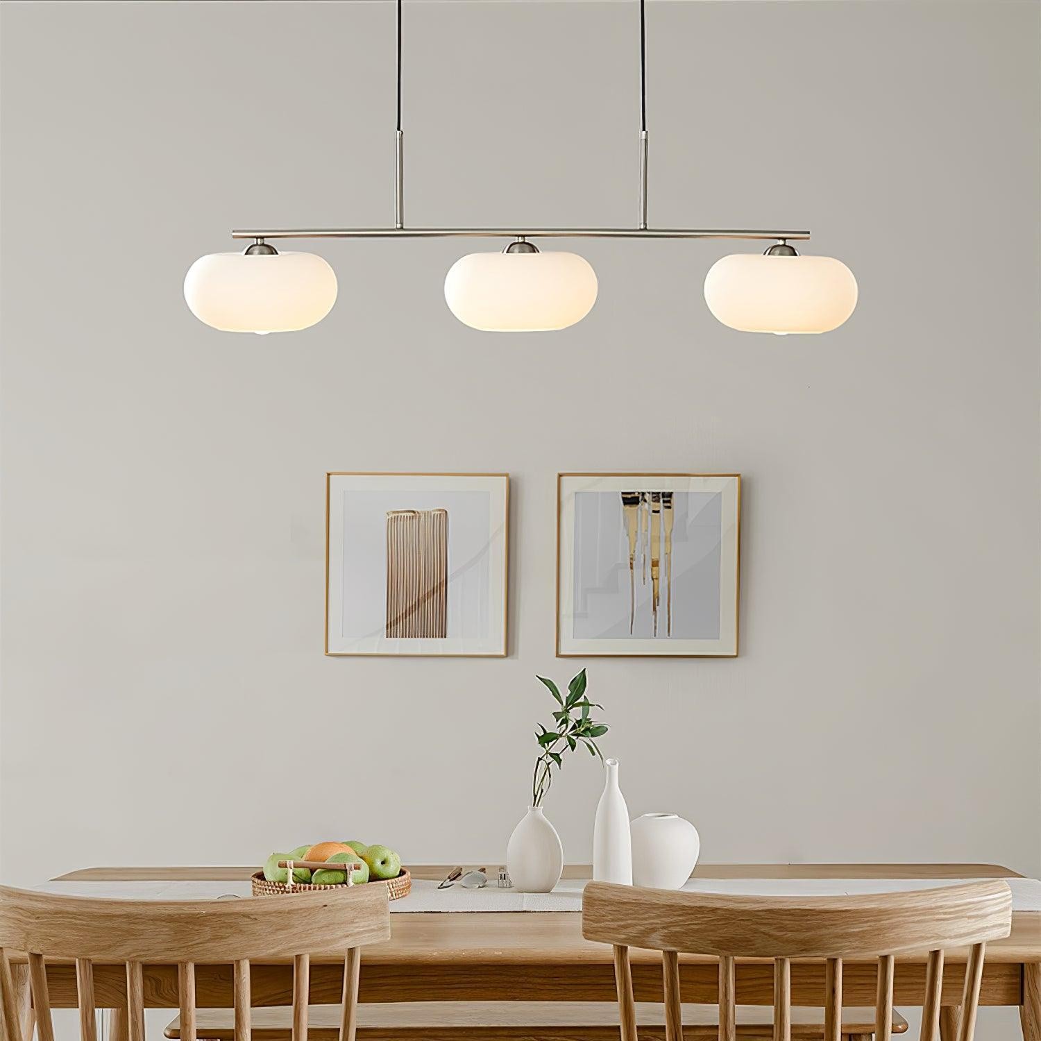 Wrythe 3-Light Milk Glass Linear Pendant Light