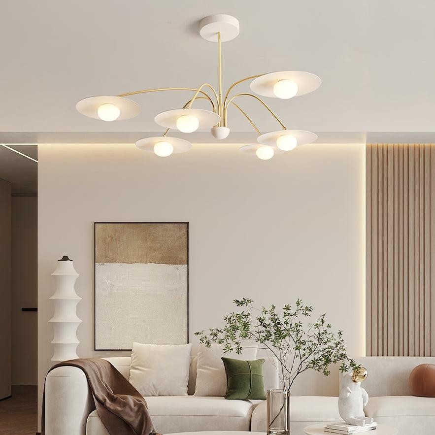 Xandros White Metal Champignon Chandelier