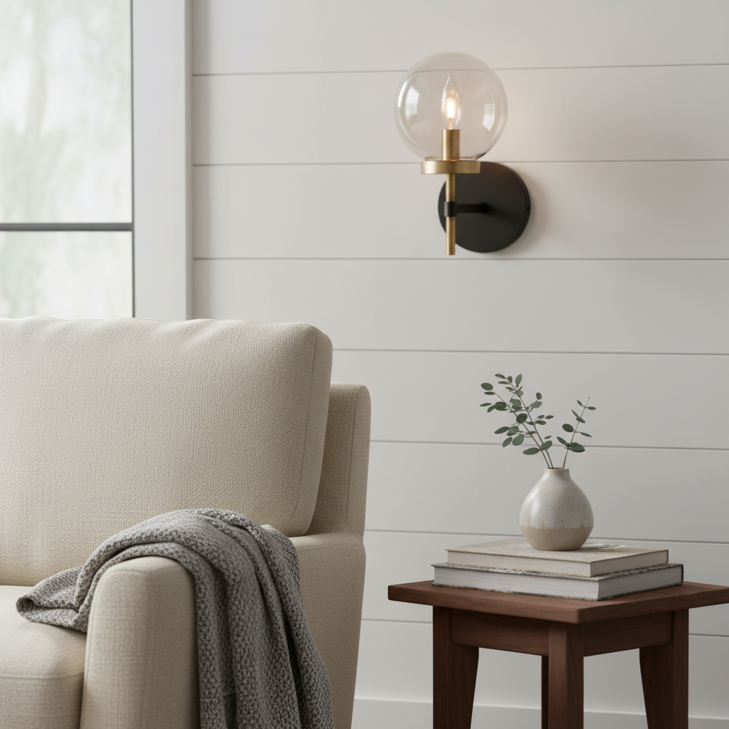 Aramis Farmhouse Glass Ball Sconce