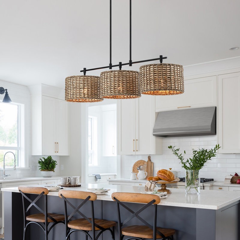 Raphael Beachy 3 Light Dimmable Drum Chandelier for Dining Room