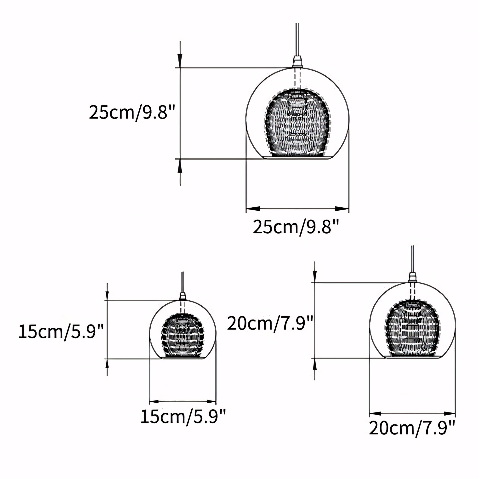 Nyxio Pleated Globe Glass Pendant Light
