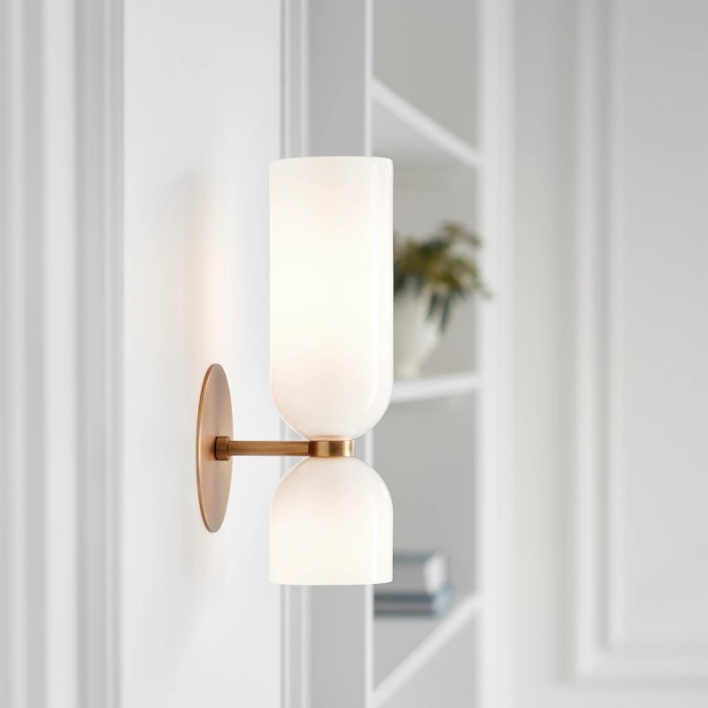 Trisia Modern Up Down Glass Wall Sconce