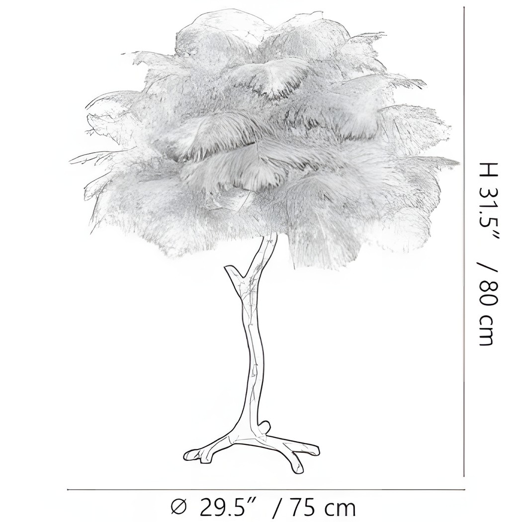 Marco Ostrich Feather Table Lamp