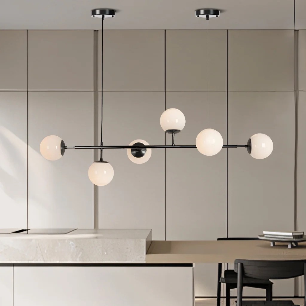 Celestina 6 Light Linear Glass Orb Pendant Light