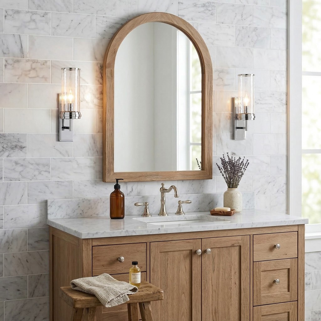 Ira Farmhouse Cylinder Hammered Glass Sconce