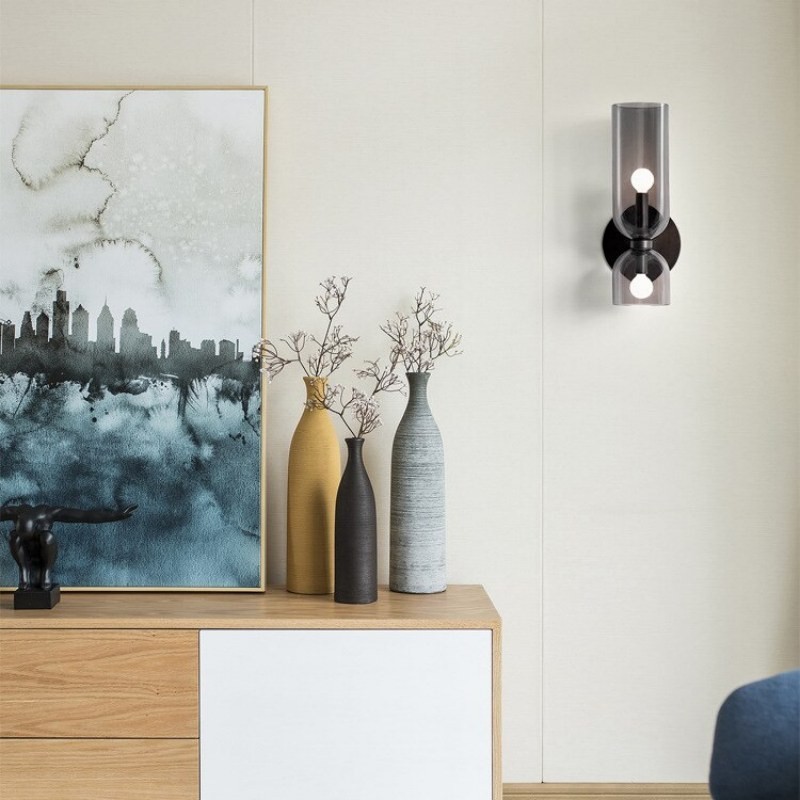 Trisia Modern Up Down Glass Wall Sconce