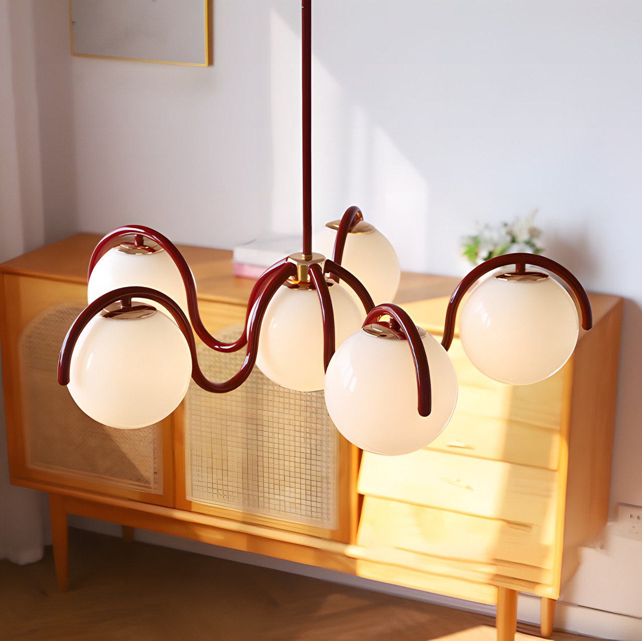 Mian Modern Curve Glass Globe Chandelier