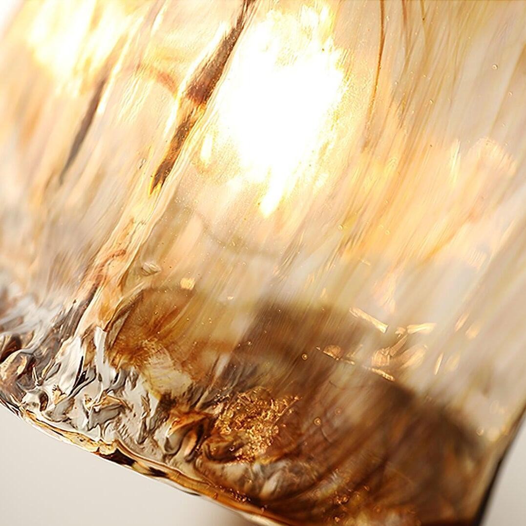 Cyralix Brass Coffee Water Ripple Glass Pendant Light