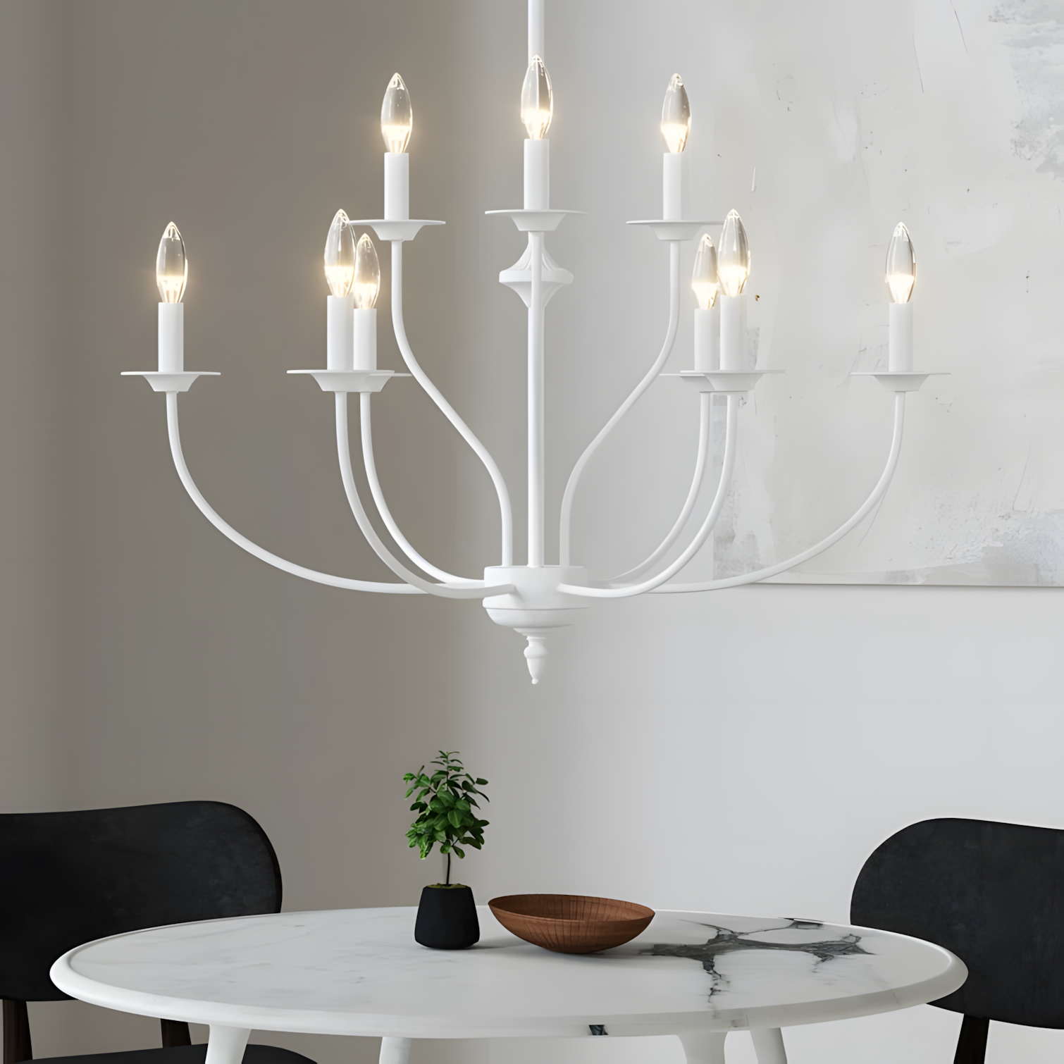 Caelestis Farmhouse 9 Light Metal Chandelier