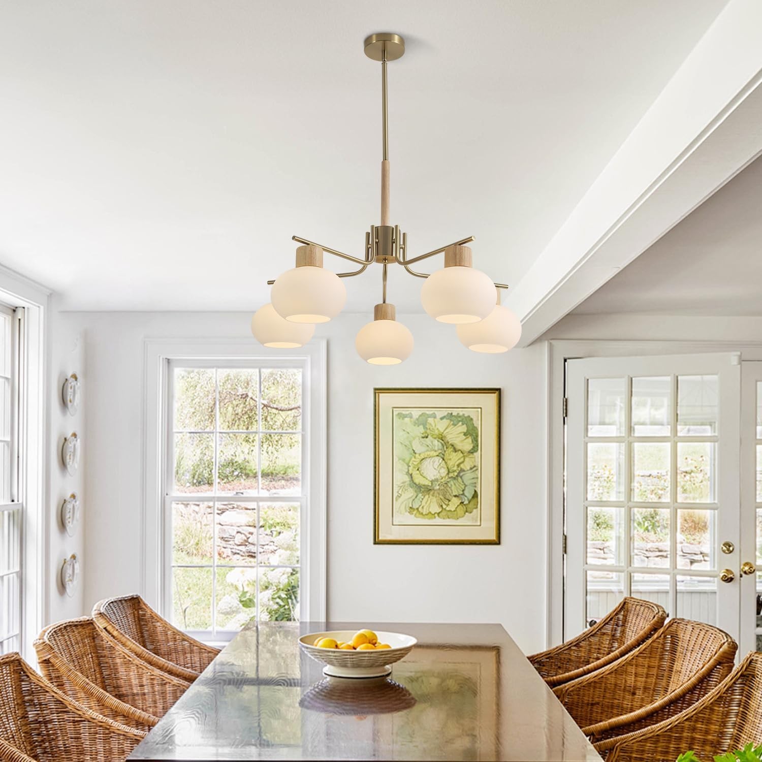 Jesper Gold Modern Frosted Glass Chandelier