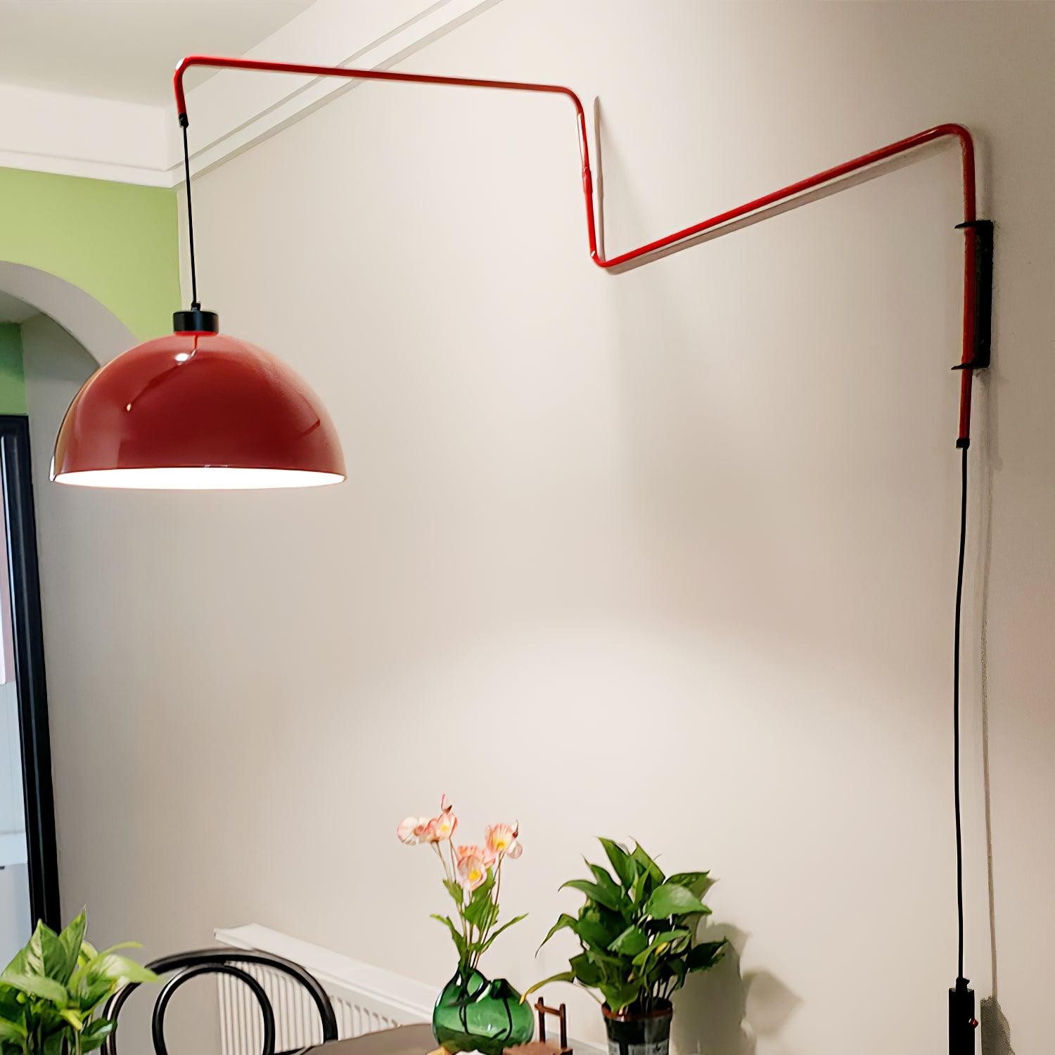 Thalys Minimalist Adjustable Swing Long Arm Dome Sconce