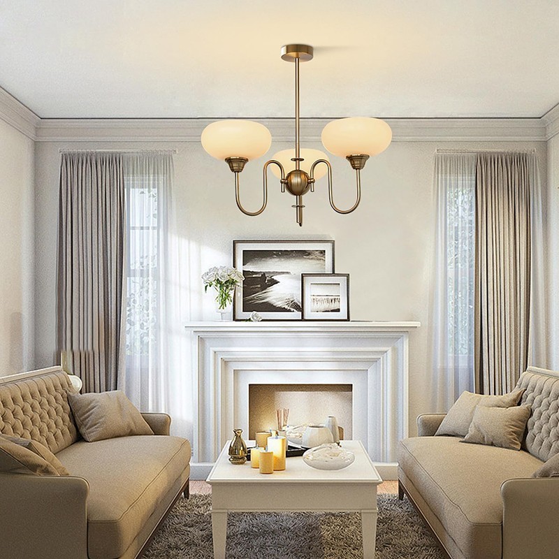Luna Cream White Bubble Glass Chandelier