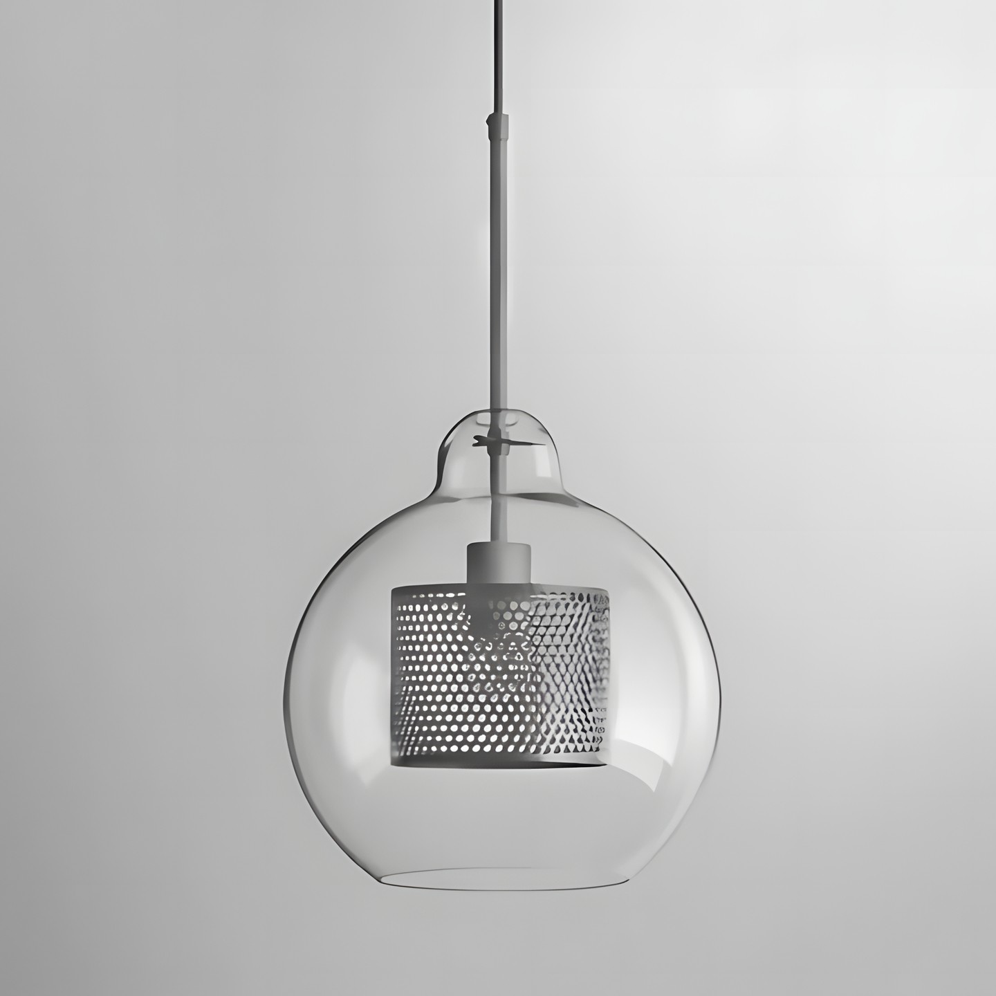 Linc Contemporary Globe Clear Glass Metal Pendant Light