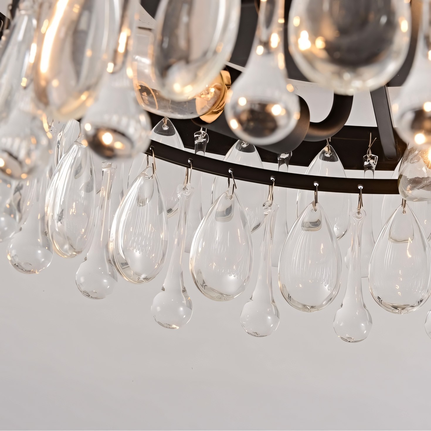 Thalassa Glass Teardrops Crystal Flush Mount Light