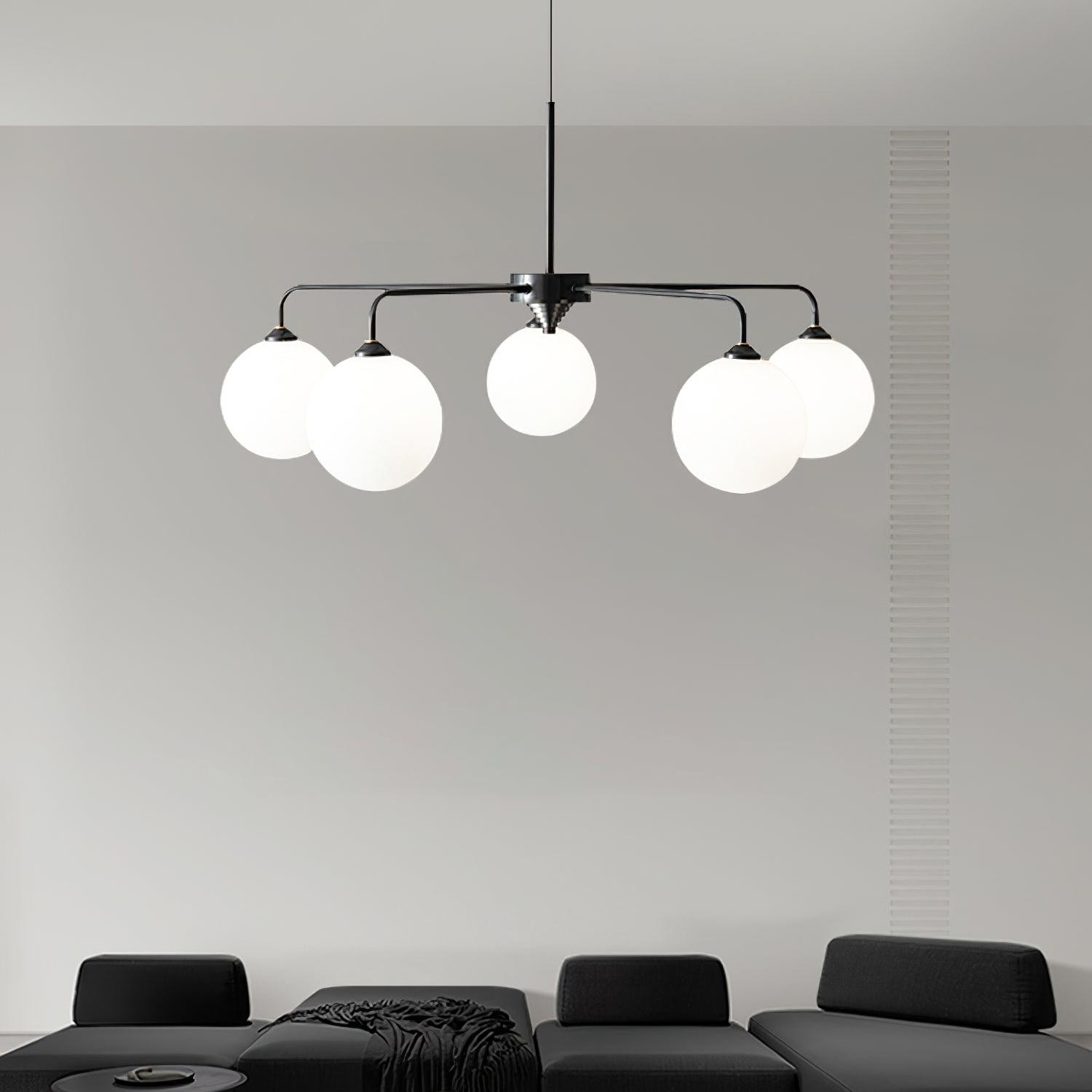 Maytoni Modern 5 Lights White Glass Globe Chandelier