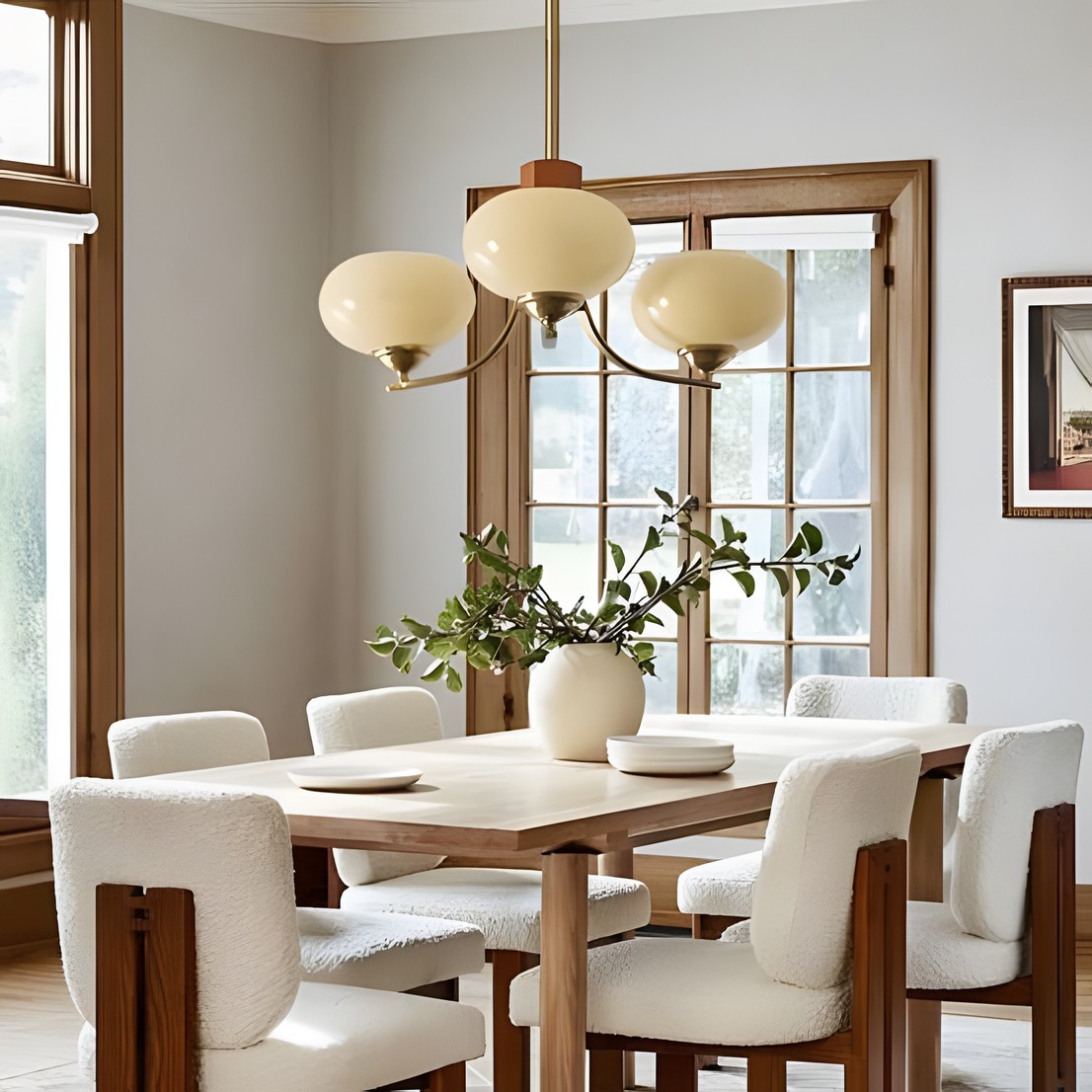 Juino Wood Farmhouse Milk Ball Sputnik Chandelier