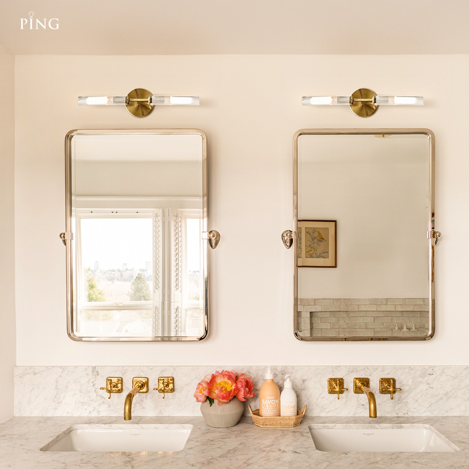 Alice Farmhouse Transparent Ribbed Glass Double Tube Sconce