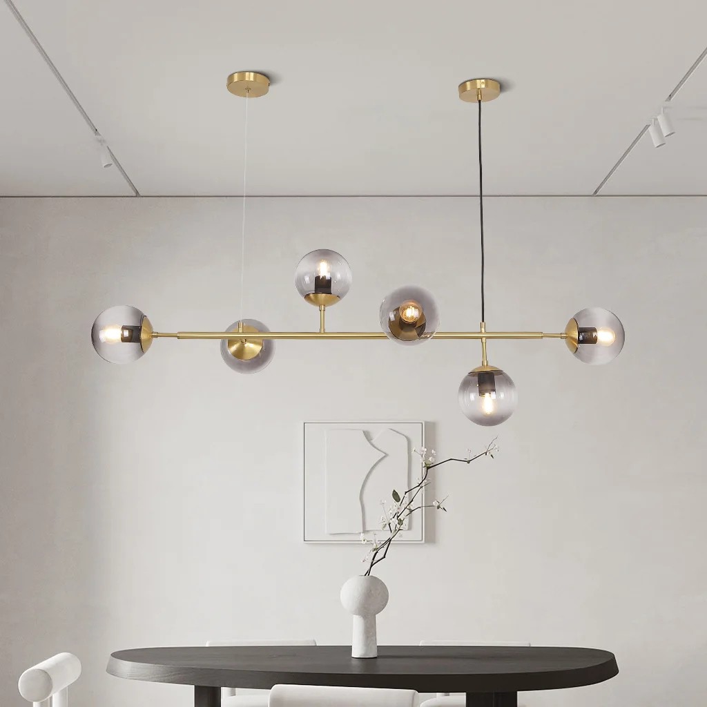 Celestina 6 Light Linear Glass Orb Pendant Light