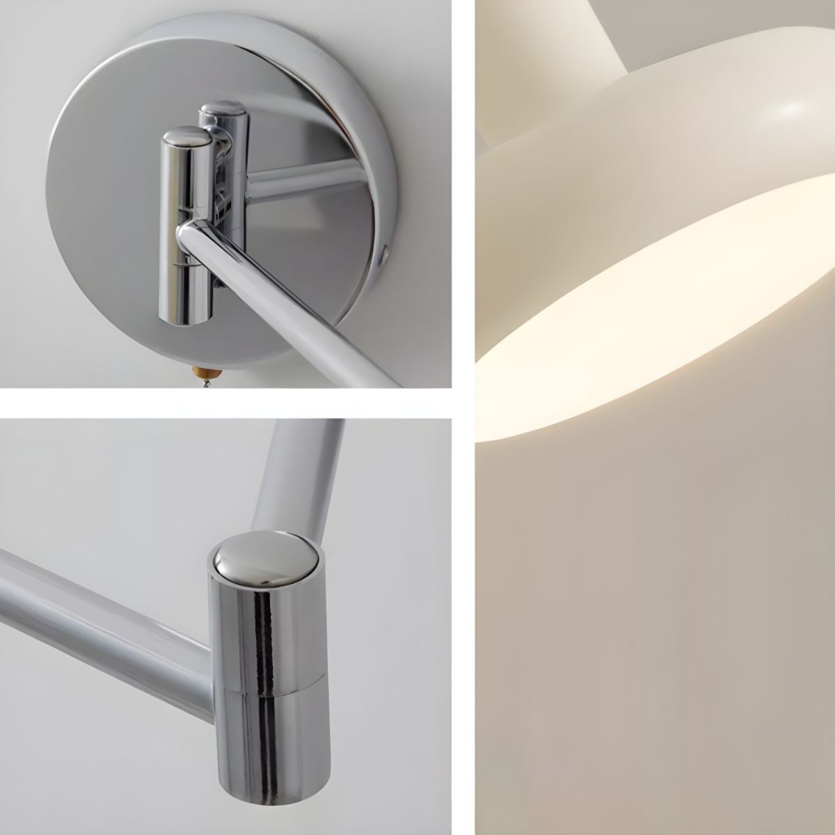 Kira Modern Bauhaus White Swing Arm Wall Light