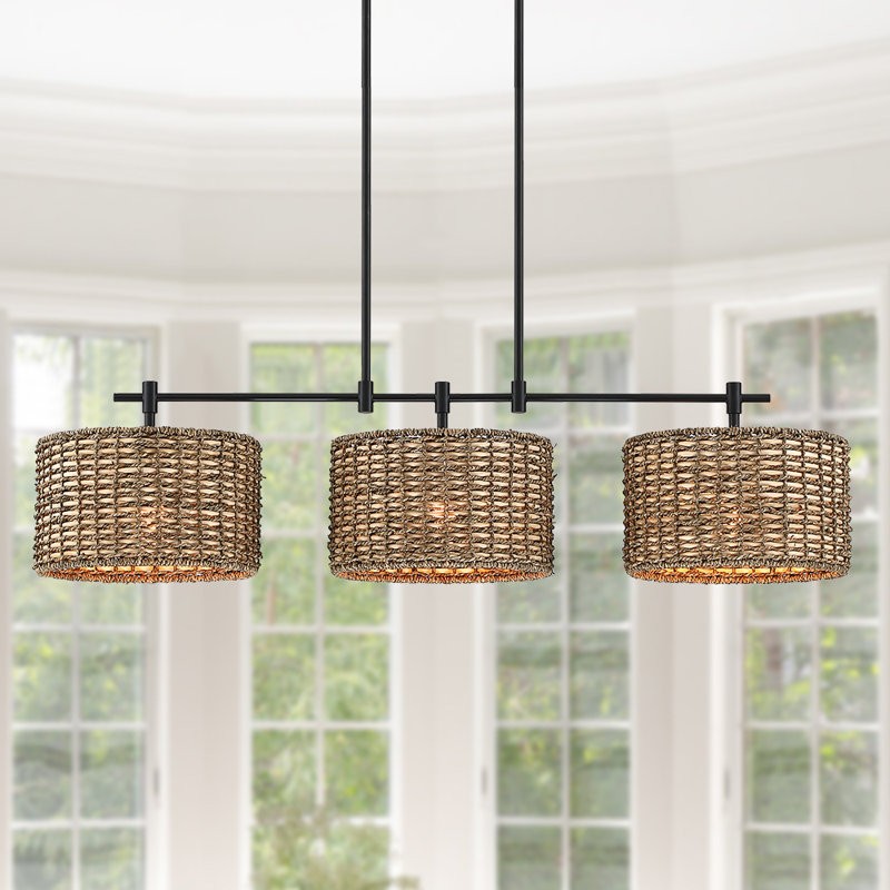 Raphael Beachy 3 Light Dimmable Drum Chandelier for Dining Room