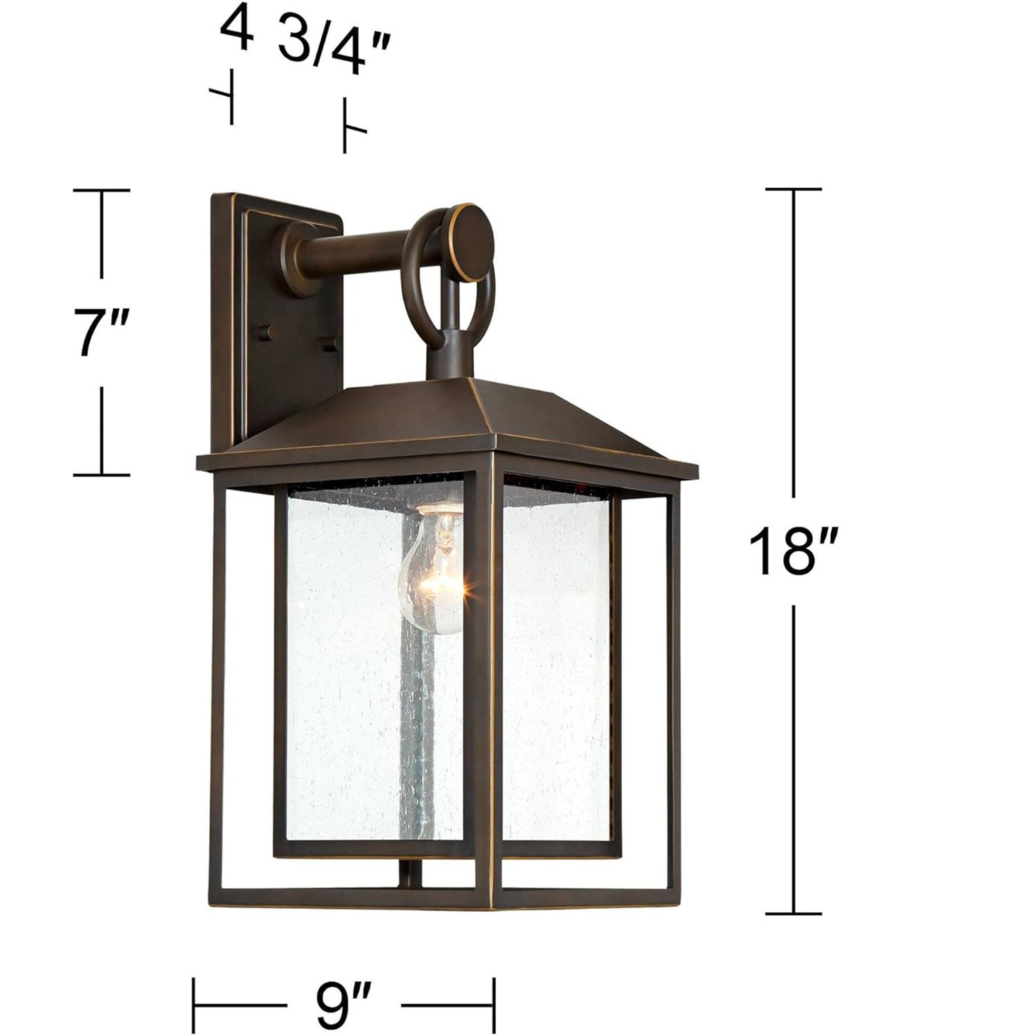 Mythor Bronze Textured Clear Glass Lantern Outdoor Sconce