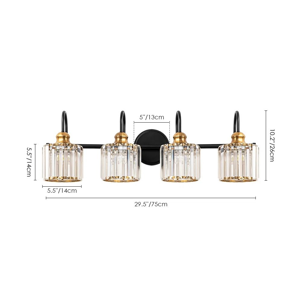 Naeris Modern Square Crystal Wall Sconce