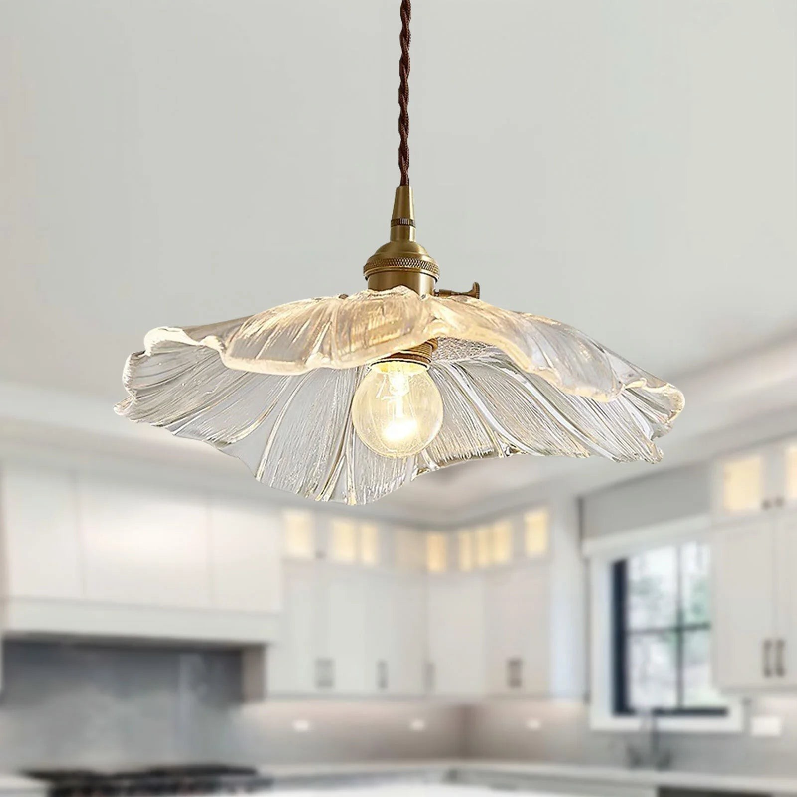 Callista Retro Lotus Creative Glass Pendant Light
