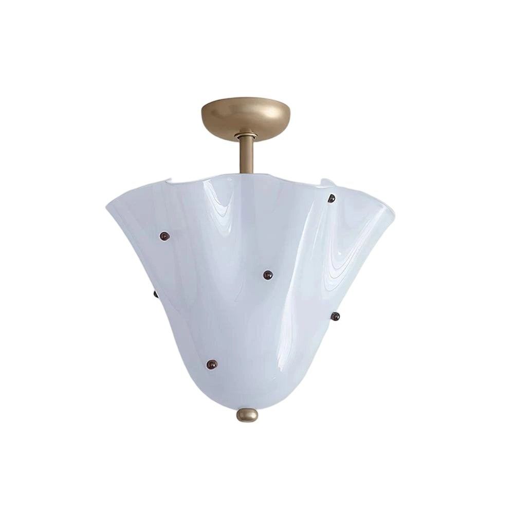 Catalina Contemporary Colored Glass Petal Fazzo Ceiling Light