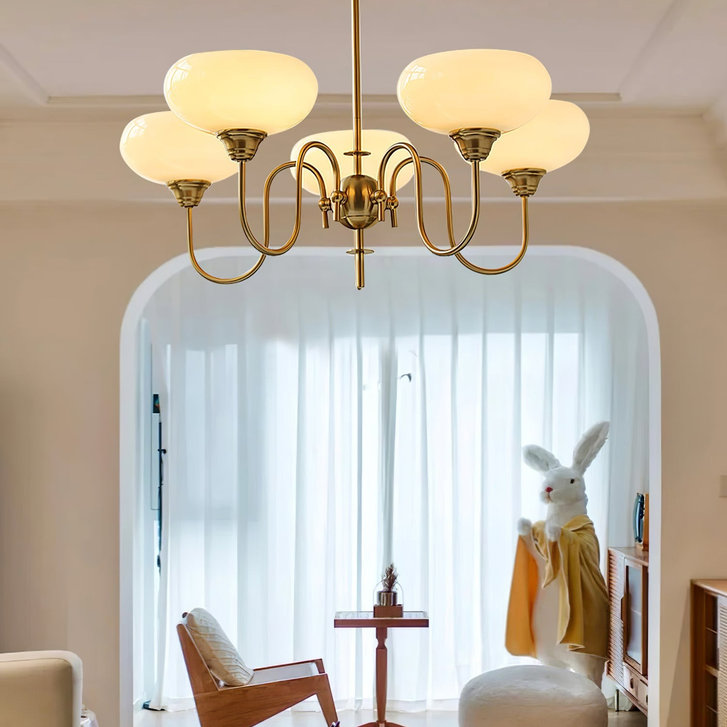 Luna Cream White Bubble Glass Chandelier