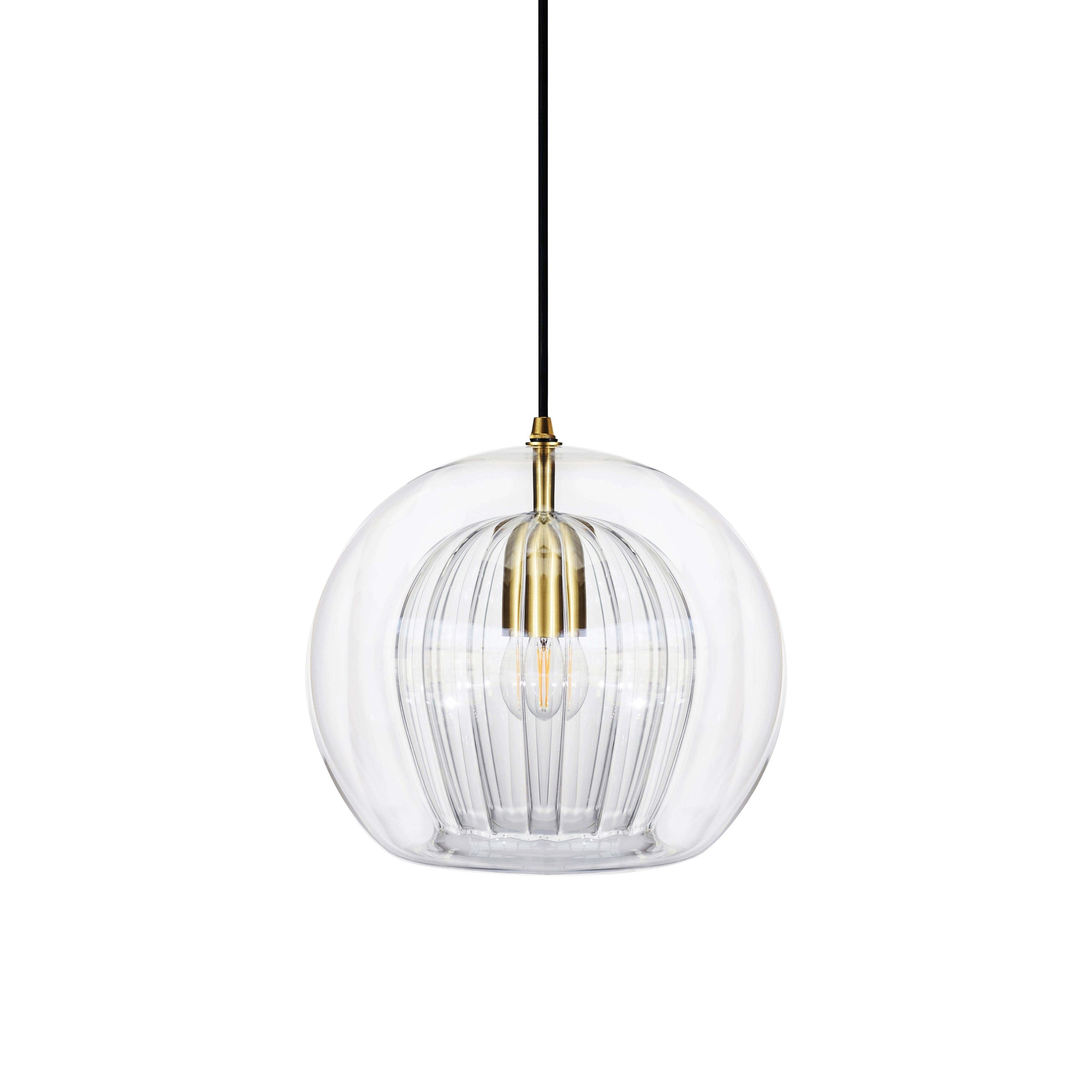 Nyxio Pleated Globe Glass Pendant Light