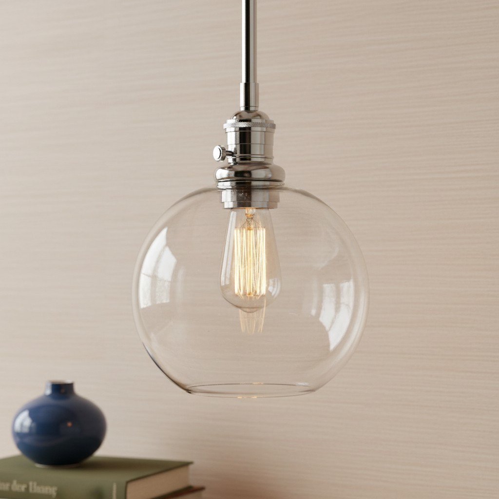 Savion Clear Glass Globe Pendant Light