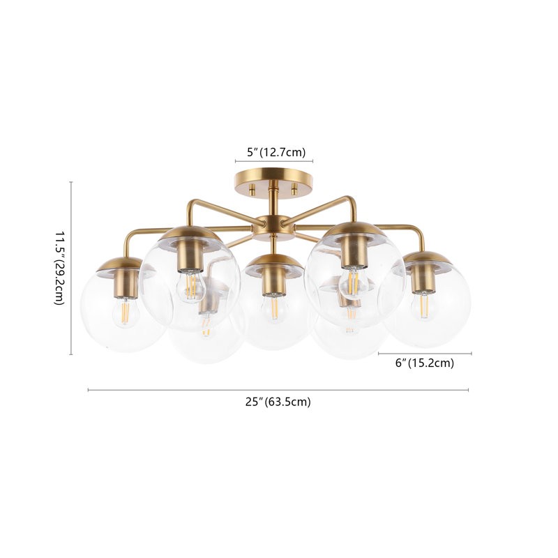 Richter Farmhouse Globe Glass Semi Flush Mount Ceiling Light