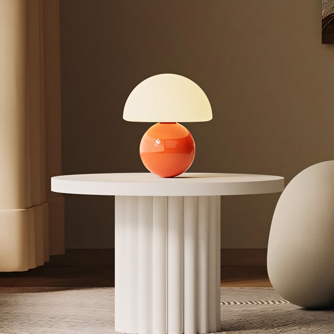 Evinth Mini Colorful Ceramic Base Mushroom Table Lamp