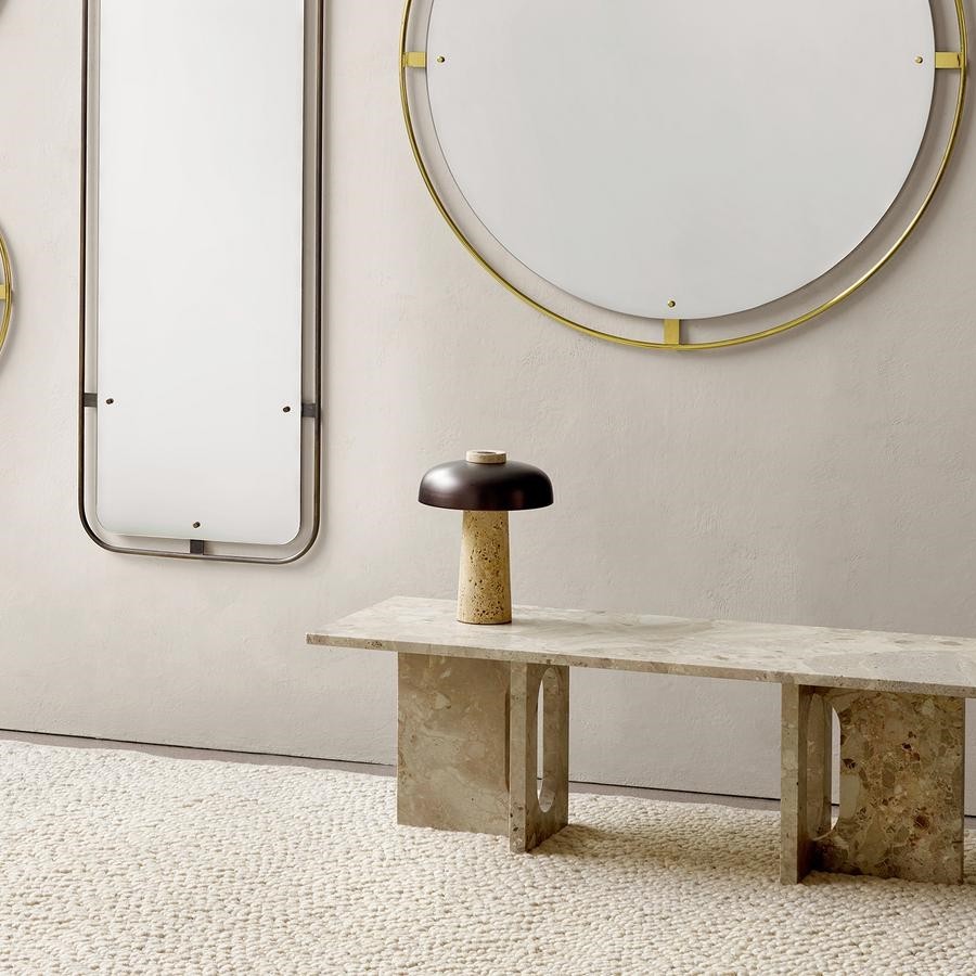 Salma Travertine Mushroom LED Table Lamp