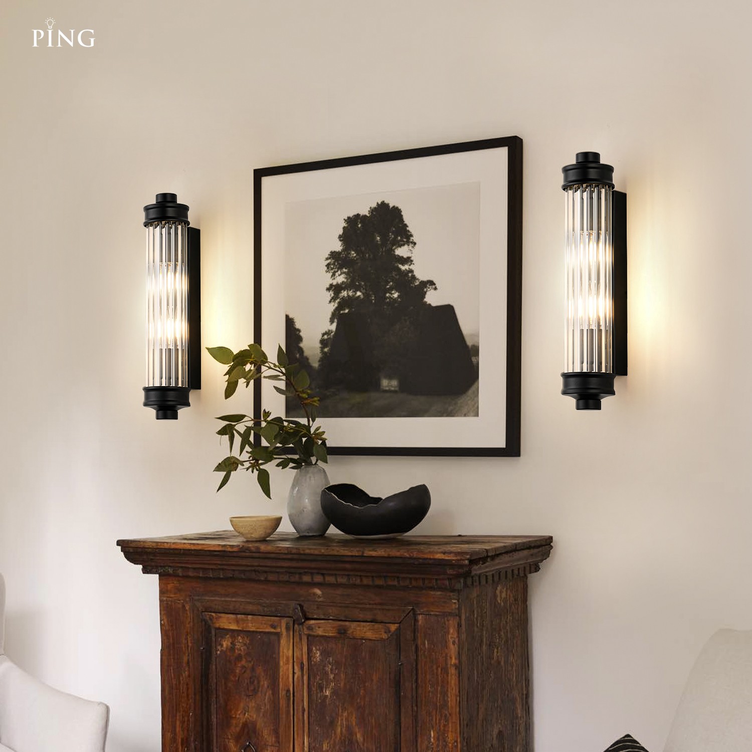 Raelin Retro Cylindrical Ribbed Glass Sconce