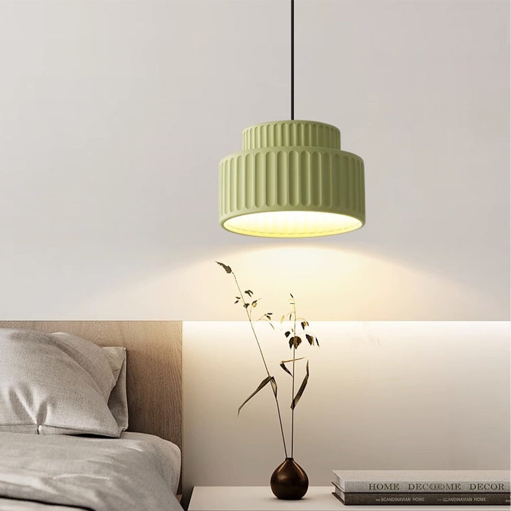 Draxithor Wabi Sabi Fluted Resin Cream Pendant Light