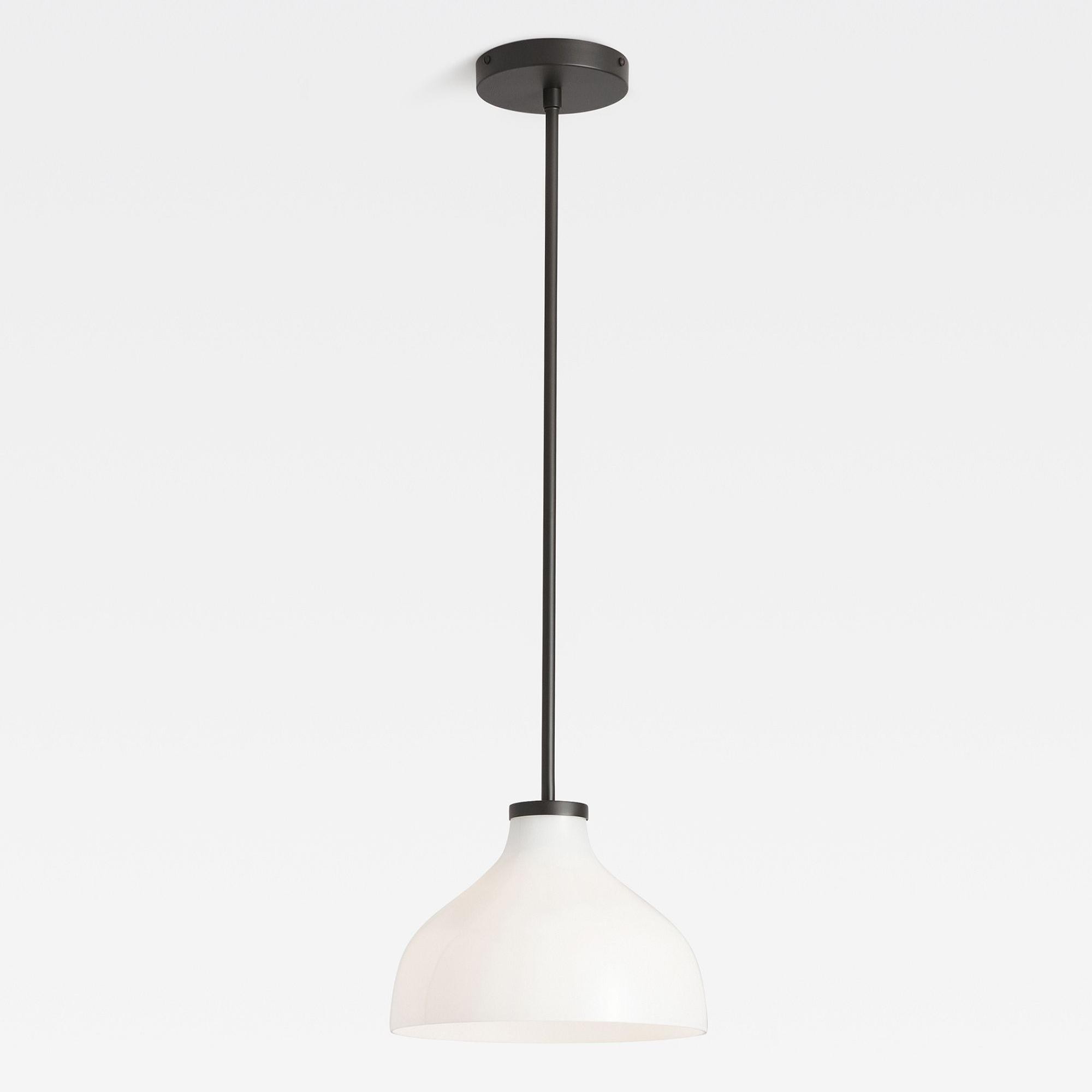 Rylan Rustic Metal Milk Glass Pendant Light