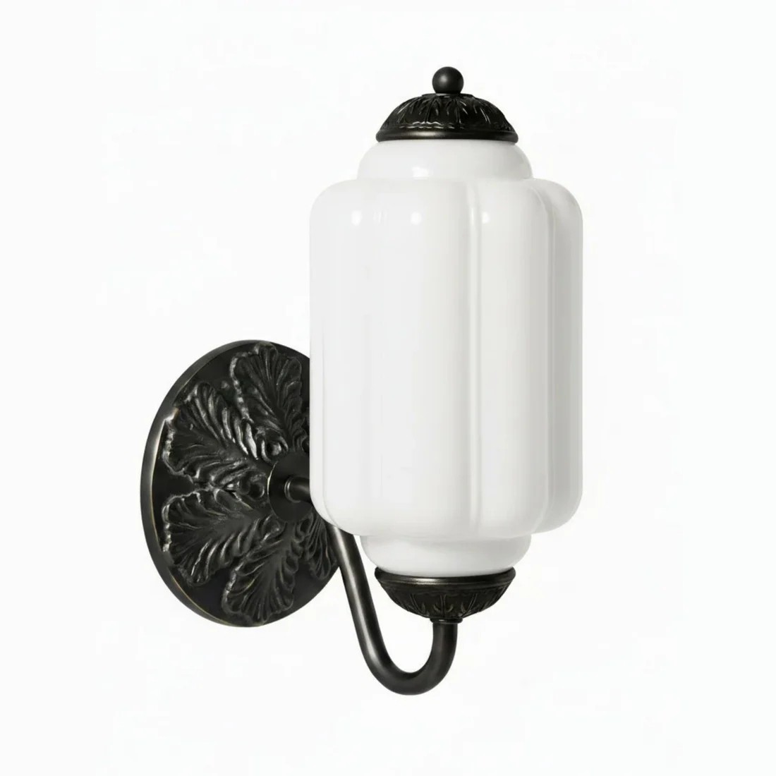 Vintage Elegant Milk Glass Eloise Wall Sconce - Retro Accent Lighting for Bathroom\Bedroom\Hallway