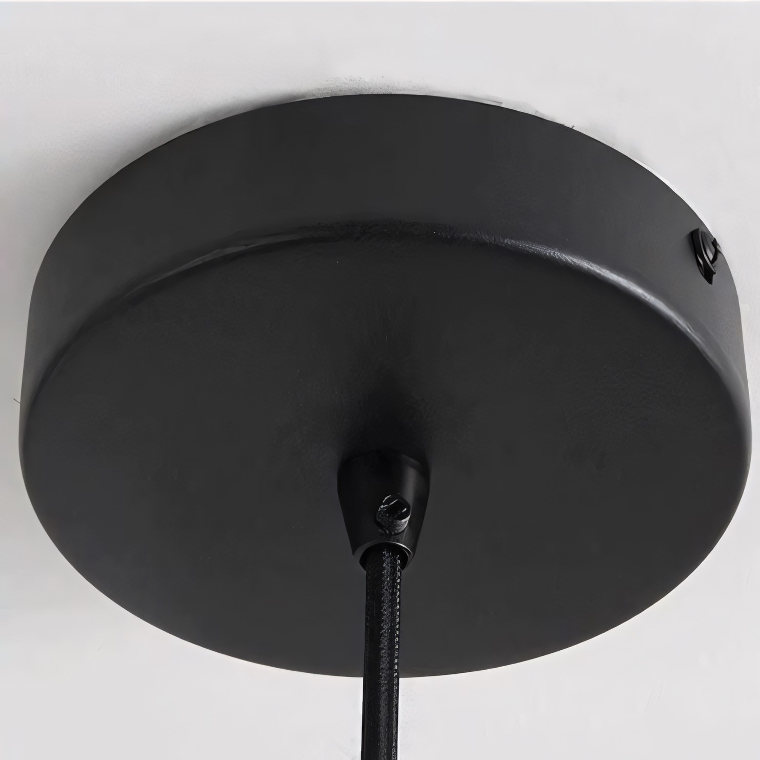 Zarek ‎Minimalist Walnut Wrought Iron Bowl Shaped Pendant Light