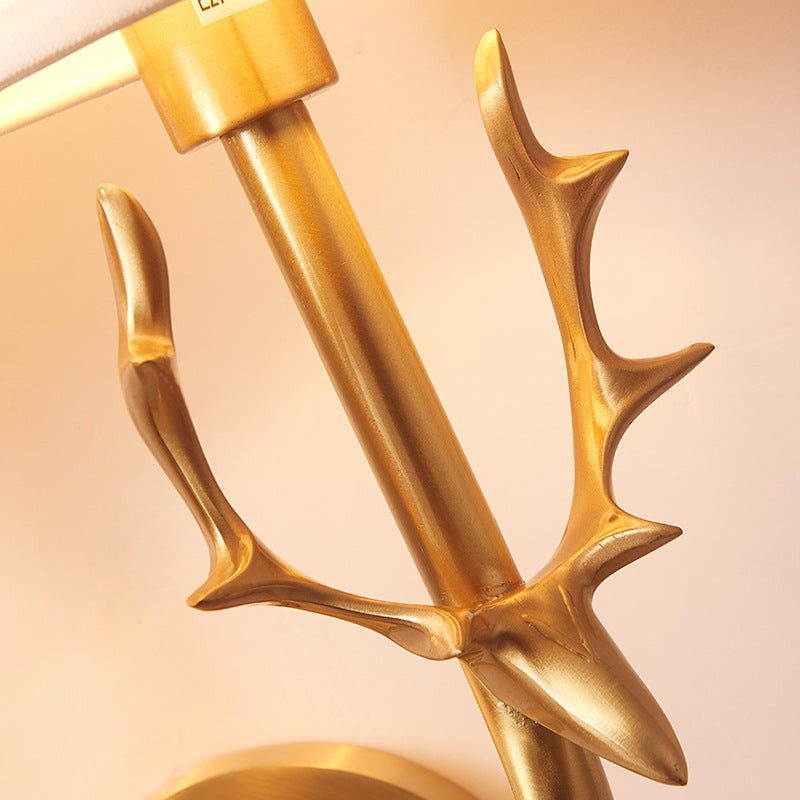 Akshara Farmhouse Brass Deer Head Wall Light