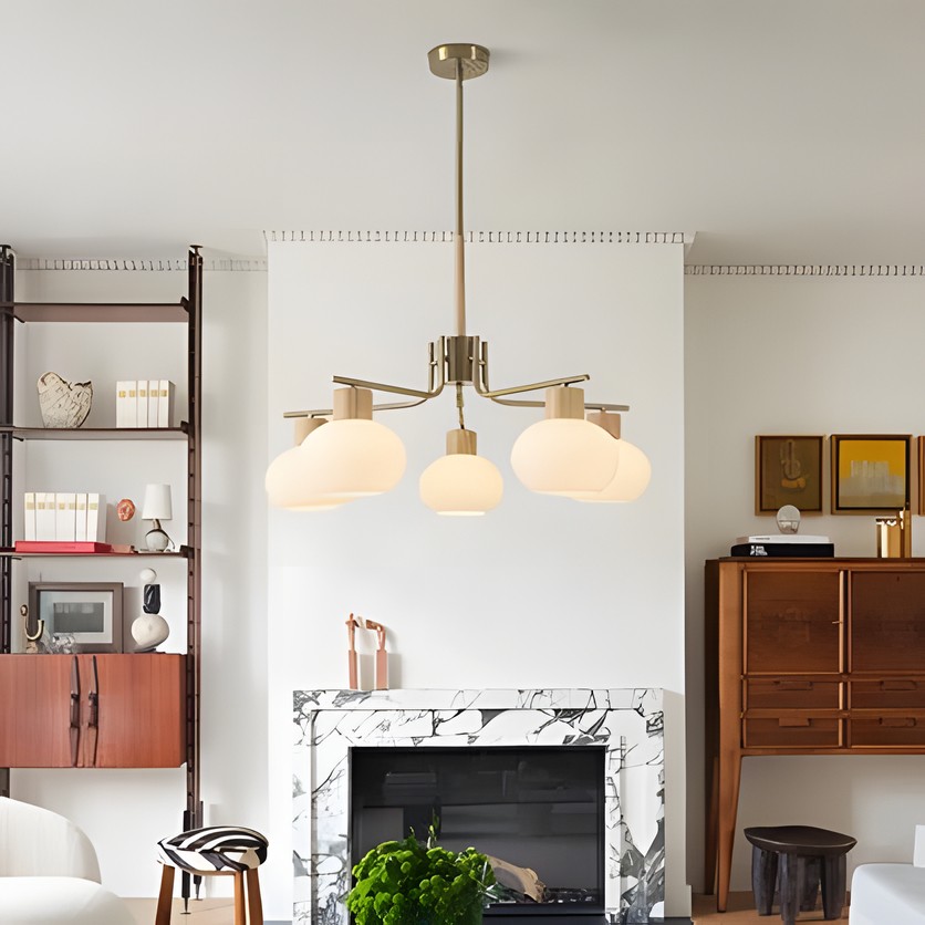 Jesper Gold Modern Frosted Glass Chandelier