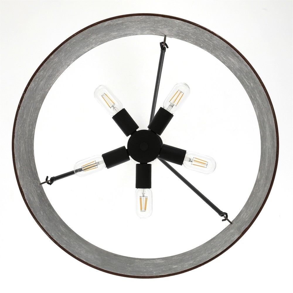 Bradley Industrial Distressed Metal Drum Shade Chandelier