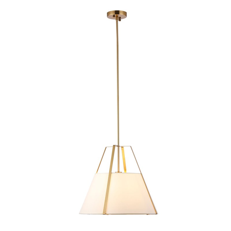 Zevran Farmhouse Metal Cone Fabric Pendant Light